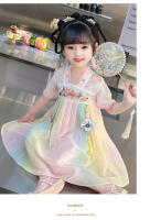Hanfu colección de verano 2025 nuevo vestido chino antiguo súper inmortal para niñas pequeñas falda estilo Tang para niños - details 14