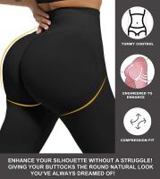 Ilforeemio Medias de entrenamiento para mujer, gimnasio, arrugas en la cadera sin costuras - details 1