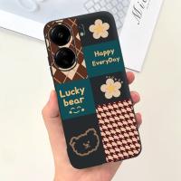 Funda trasera para Xiaomi Poco C65, cubierta suave de silicona líquida mate con estampado de dibujos animados de flores, protección a prueba de golpes - details 3