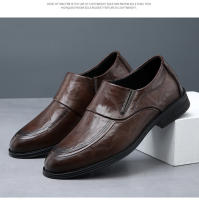 Cuero de un pedal cubierta de pie transpirable vestido de negocios de tacón plano zapatos de cuero pequeños casuales británicos - details 19
