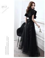 Vestido de Gala Negro Elegante Largo, Delgado, Estilo Francés, Lujo Ligero, Vestido de Niche de Alta Gama Perfecto para Reuniones Anuales, Exámenes de Arte - details 10