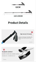 Palos de Senderismo Nórdicos de Fibra de Carbono 2Pcs Ajustables y Telescópicos Ultraligero para Camping y Excursionismo - details 5