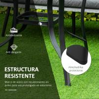 Mesa de Cristal para Jardín Redonda de Comedor con Marco de Acero Terraza Balcón Exterior - details 5