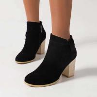 Botas de tobillo Chelsea con nudo de corbata para mujer Zapatos cortos con tacón plegable y punta cerrada - details 4