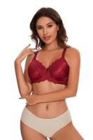 sujetadores con aros para mujer, minimizador Floral de encaje, cobertura completa, sin relleno, sin forro, soporte cómodo para el día a día - details 6