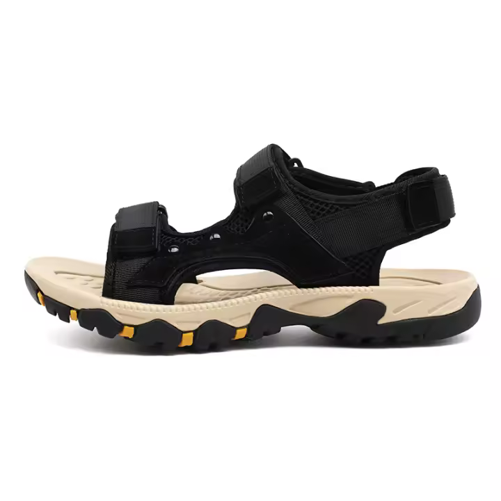 Sandalias de piel de vaca de primera capa para exteriores, sandalias de senderismo de verano, zapatos de playa con punta abierta - 1