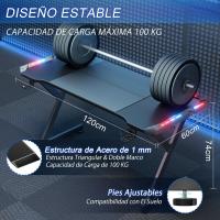 120 cm × 60 cm, Mesa Gamer Ergonómica con LED, Escritorio Gaming con Tablero de Fibra de Carbono - details 1