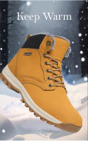 Botas de senderismo cálidas de invierno para hombre, zapatos de escalada al aire libre para clima frío, zapatos de Trekking antideslizantes, botas de nieve impermeables - details 4