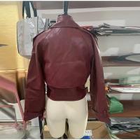 Chaqueta de Cuero Casual para Mujer Manga Larga, Pecho Ancho, Cinturón, Moda Otoño 2024 - details 11