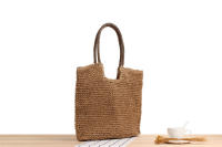 Bolso de playa tejido a mano, bolsa de un solo hombro, estilo bosque, Color sólido, a la moda, para verano - details 2