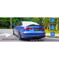 BDBO Wings para Audi 2014-2020 A3 S3 RS3 Sedan 4 puertas alerón ala trasera tapa del maletero, negro brillante - estilo High Kick M4 - details 2
