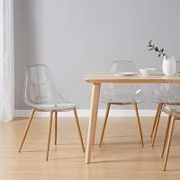 Sillas de Comedor Ergonómicas Nórdicas Paquete de 4, Elegante Diseño Transparente, Acrílico, Versátil para Cocina - details 1