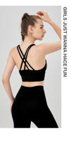 ZHUMU GYM Deportiva Prenda Sujetador de Yoga Cruzado de Espalda A Prueba de Golpes Fitness para Mujeres Tops de Crop de Nylon y Spandex - details 18
