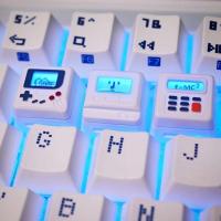 K-04 3 en 1 de repuesto para teclado nical, teclas para consola de juegos, bonito traje transparente con tapa para llave - details 1