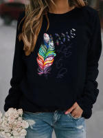 Printed Hoodies Women Fleece Long Sleeve O Neck Loose Sweatshirt Girls Women Hoodie Pullovers - details 3