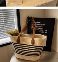Bolso de estilo francés para mujer, gran capacidad, nuevo bolso versátil de hombro tejido de paja, bolso de mano para vacaciones en la playa - details 17