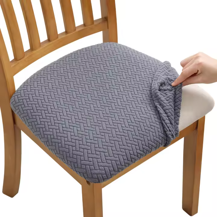 Funda para silla de comedor ajustable, Paquete de 6 Fundas Protectoras elásticas, Asiento lavable - 1