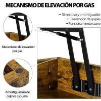 Mesa de Café Elevable y Extensible con Revistero 98x50x(41,8-56) cm Mueble para Sala de Estar y Comedor - details 24