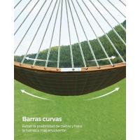 Hamaca Doble Tapizada Hamaca de Jardín con Barras Curvas de Bambú Separables - details 2