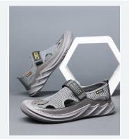 👍 🧡 🤞   Sandalias de hombre de cuero con bolsa de malla, puntera hueca, verano 2025, nuevas, transpirables, para exteriores, informales, zapatos de playa, con agujeros, estilo papá. - details 0