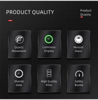 Moda masculina de acero inoxidable con calendario estilo puntero de reloj - details 4