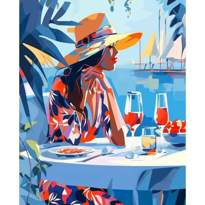 RUOPOTY-pintura por números artesanal, arte de pared, hermosa imagen de belleza por números, decoración moderna para el hogar para sala de estar - 1