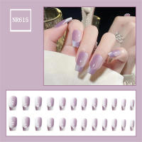 Uñas postizas reutilizables para el hogar, uñas prensadas púrpuras degradadas, dulces y encantadoras, uso de manicura DIY - details 5