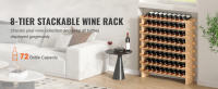 SucceBuy Botellero modular apilable de bambú para vino, 72 botellas, estante expositor de 8 niveles. Organice y exhiba la colección de vinos con estilo y funcionalidad. - details 0