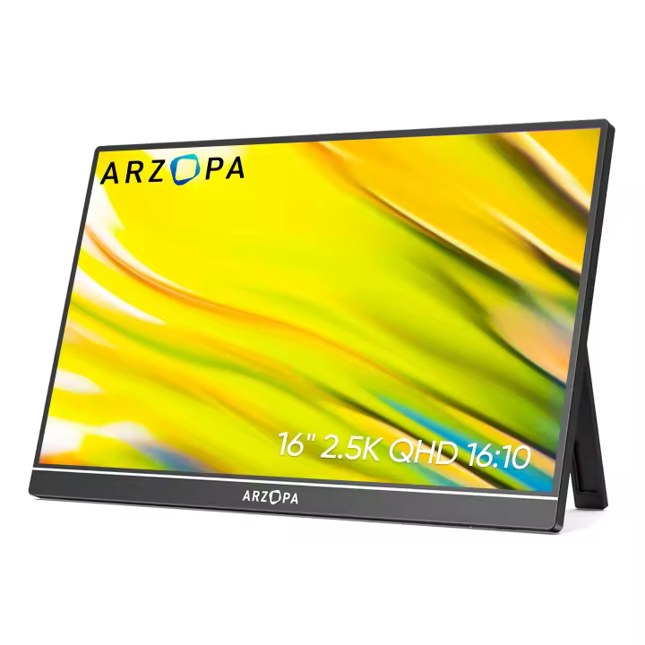 ARZOPA Monitor Portátil QHD 16.0" Pantalla IPS de 2560x1600 Brillo de 500nits - 1