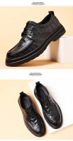 La primera capa de piel de oveja de los zapatos casuales de cuero para hombre, vestido de negocios de cuero genuino. - details 17