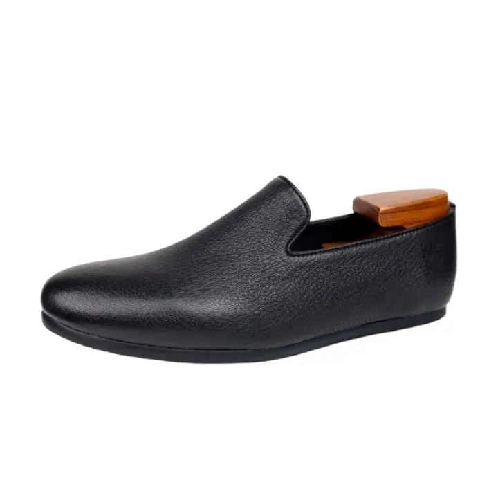 Mocasines casuales de un pedal, zapatos de piel de vaca de primera capa, suela blanda - 1