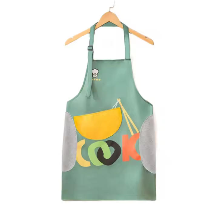 Delantal de cocina duradero de dibujos animados a prueba de aceite delantal sin mangas a la moda delantal de cocina impermeable a prueba de polvo para mujer - 1
