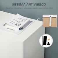 2 Puertas Auxiliar 2 Estantes Libros Ropa Juguetes Estilo Morno 70x39x70 cm Blanco - details 5