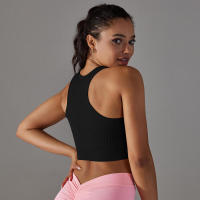 Tops de yoga para mujer, top de gimnasio sexy, sujetador informal a rayas sin costuras, ropa interior transpirable, top para correr - details 2