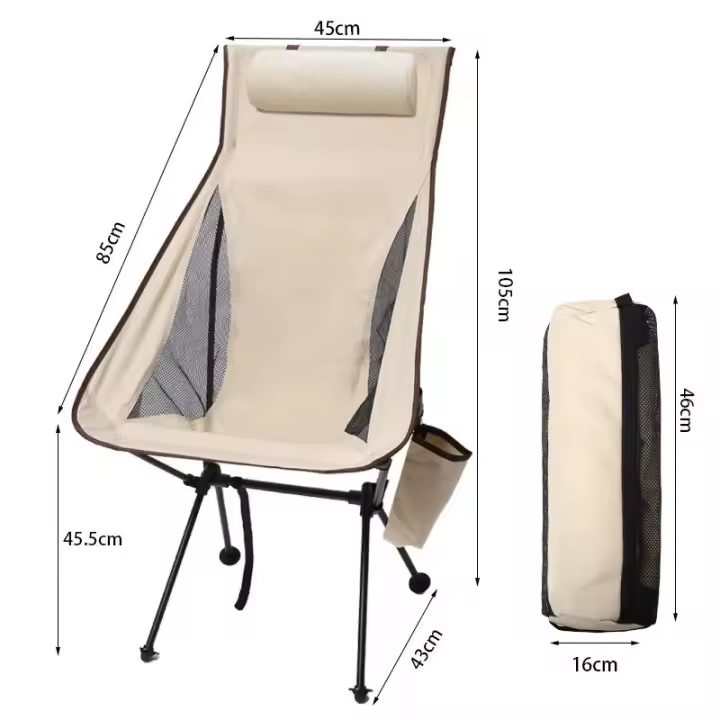 Silla de Camping Plegable Ligera Portátil, Viaje, Muebles de Exteriores, Silla de Pesca, Silla Reclinable - 1