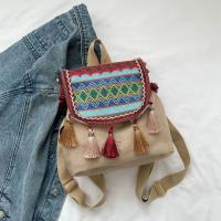 Mochila de estilo étnico con borlas, bolso escolar pequeño de lona, ​​bolso de hombro con borlas, bolso escolar bordado de estilo coreano de gran capacidad - details 10