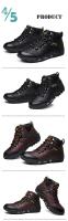 Botas de nieve impermeables para hombre, botines de piel transpirables, zapatos de invierno, novedad - details 2
