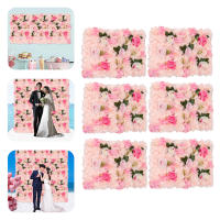 Paneles de flores artificiales para pared, decoración de fondo de boda, rosa pálido, 40x60 Cm, 6 unidades - details 0