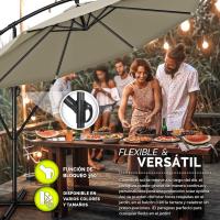 Paraguas de aluminio con manivela 300/350 cm de diámetro Protección UV Impermeable para mercado - details 46