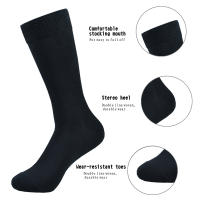6 pairs Men's socks Black Cotton Dress Socks High quality Long Autumn and winter Sweat Resistant Anti-odor Calf Socks - details 1