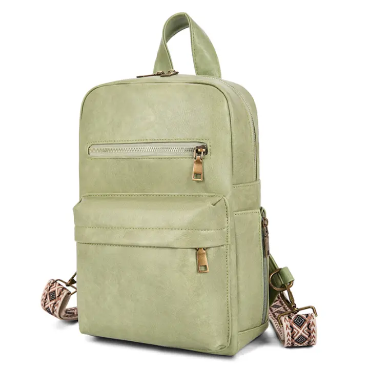 Mochila de PU para mujer, bolso de hombro de corta distancia para ordenador portátil de viaje, mochila de compras para senderismo al aire libre, mochila escolar grande a la moda para adolescentes - 1