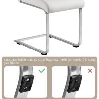 2 Piezas Sillas de Comedor Sillas de Oficina Conferencia Altura 47cm Carga Máxima 135kg Blanco - details 14