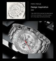 Reloj de cuarzo de negocios de oro de lujo para hombre, reloj de pulsera de acero inoxidable multifunción resistente al agua, regalo del Día del Padre para papá - details 1