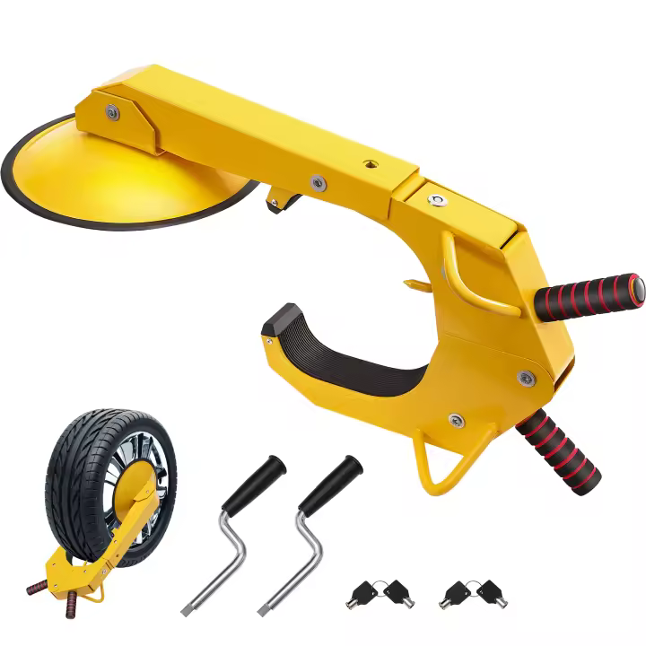 SucceBuy Abrazadera de bloqueo de rueda, paquete de 2, bloqueo de neumático de remolque antirrobo de alta resistencia, bloqueo de maletero ajustable para remolques RV, automóviles, camiones y SUV - 1