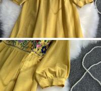 Primavera/Verano mujer viaje vacaciones Vintage largo estilo étnico bohemio bordado cintura atar algodón y vestido - details 13