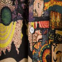 Camisa Echo de manga corta para hombre, blusa hawaiana con estampado informal, cuello vuelto, top con un botón - details 5