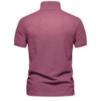 polos hombre manga corta ropa hombre día del padre Verano de alta calidad de algodón transfronterizo bordado de ciervos Polo camiseta de hombre Color sólido solapa Tops básicos de manga corta para hombres - details 12