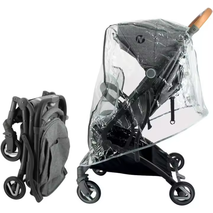 Silla de Paseo Ligera y Compacta Plegable con Una Mano y Funda para la Lluvia - 1