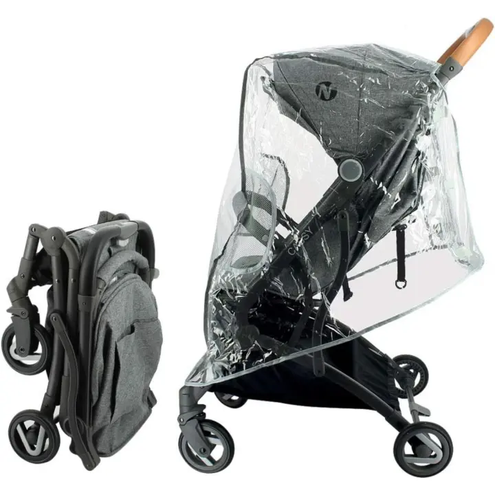 Silla de Paseo Ligera y Compacta Plegable con Una Mano y Funda para la Lluvia - 1