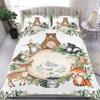 Juego de Ropa de Cama con Elefante y Flores para Bebé Animal de Dibujos Animados Lindo Cubierta de Edredón de Giraffe para Niñas y Niños - details 23